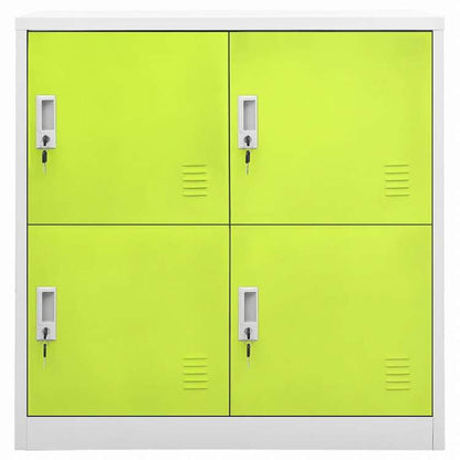 vidaXL ロッカーキャビネット 2点セット ライトグレー&グリーン 90x45x92.5cm スチール (336443x5組)家具 キャビネット&収納 収納キャビネット・ロッカー(代引不可)