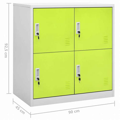 vidaXL ロッカーキャビネット 2点セット ライトグレー&グリーン 90x45x92.5cm スチール (336443x5組)家具 キャビネット&収納 収納キャビネット・ロッカー(代引不可)