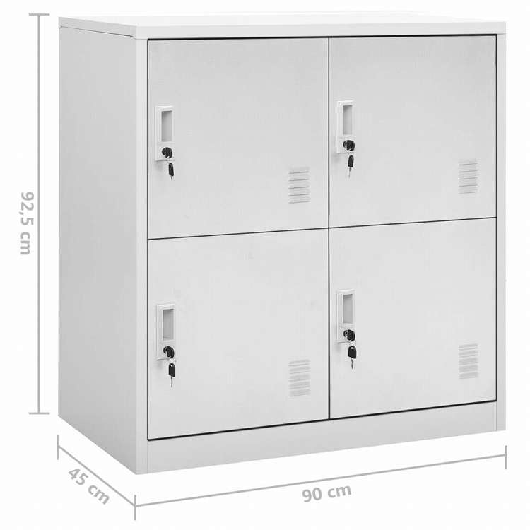 vidaXL ロッカーキャビネット 5点セット ライトグレー 90x45x92.5cm スチール (336432x2組)家具 キャビネット&収納 収納キャビネット・ロッカー(代引不可)