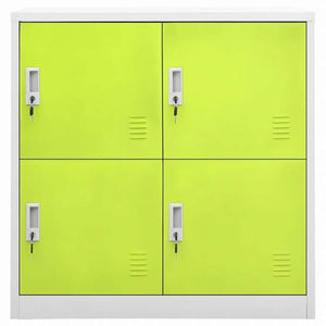 vidaXL ロッカーキャビネット 5点セット ライトグレー&グリーン 90x45x92.5cm スチール家具 キャビネット&収納 収納キャビネット・ロッカー(代引不可)