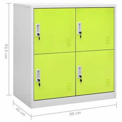 vidaXL ロッカーキャビネット 5点セット ライトグレー&グリーン 90x45x92.5cm スチール家具 キャビネット&収納 収納キャビネット・ロッカー(代引不可)