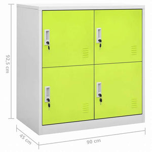 vidaXL ロッカーキャビネット 5点セット ライトグレー&グリーン 90x45x92.5cm スチール家具 キャビネット&収納 収納キャビネット・ロッカー(代引不可)