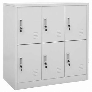 vidaXL ロッカーキャビネット 2点セット ライトグレー 90x45x92.5cm スチール家具 キャビネット&収納 収納キャビネット・ロッカー(代引不可)