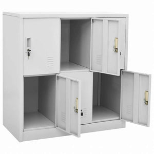 vidaXL ロッカーキャビネット 2点セット ライトグレー 90x45x92.5cm スチール家具 キャビネット&収納 収納キャビネット・ロッカー(代引不可)