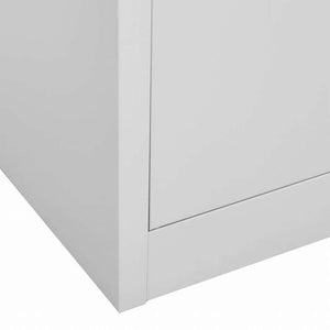 vidaXL ロッカーキャビネット 2点セット ライトグレー 90x45x92.5cm スチール家具 キャビネット&収納 収納キャビネット・ロッカー(代引不可)