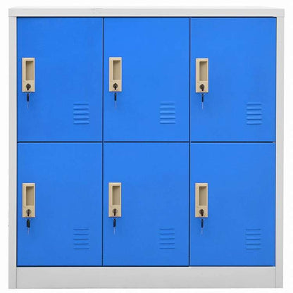 vidaXL ロッカーキャビネット 5点セット ライトグレー&ブルー 90x45x92.5cm スチール (5x336437)家具 キャビネット&収納 収納キャビネット・ロッカー(代引不可)