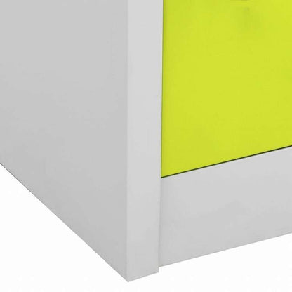 vidaXL ロッカーキャビネット 5点セット ライトグレー&グリーン 90x45x92.5cm スチール家具 キャビネット&収納 収納キャビネット・ロッカー(代引不可)