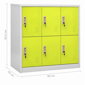 vidaXL ロッカーキャビネット 5点セット ライトグレー&グリーン 90x45x92.5cm スチール家具 キャビネット&収納 収納キャビネット・ロッカー(代引不可)