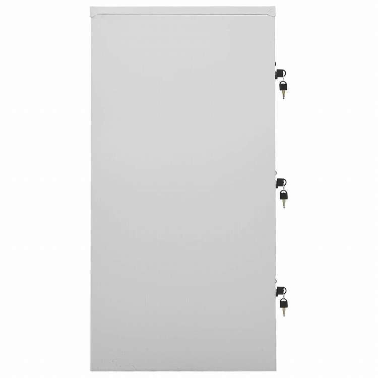 vidaXL ロッカーキャビネット 2点セット ライトグレー 90x45x92.5cm スチール家具 キャビネット&収納 収納キャビネット・ロッカー(代引不可)