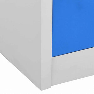 vidaXL ロッカーキャビネット 5点セット ライトグレー&ブルー 90x45x92.5cm スチール (336441x5組)家具 キャビネット&収納 収納キャビネット・ロッカー(代引不可)