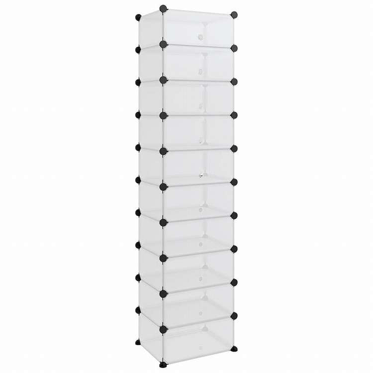 vidaXL シューズラック 透明 44x32x174cm PPホーム&ガーデン 家事用品 収納&オーガナイザー 衣類・ワードローブ収納 シューズラック・整理収納(代引不可)