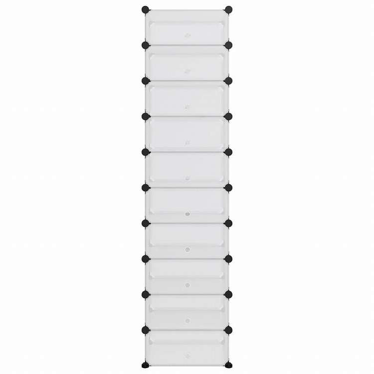 vidaXL シューズラック 透明 44x32x174cm PPホーム&ガーデン 家事用品 収納&オーガナイザー 衣類・ワードローブ収納 シューズラック・整理収納(代引不可)