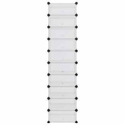 vidaXL シューズラック 透明 44x32x174cm PPホーム&ガーデン 家事用品 収納&オーガナイザー 衣類・ワードローブ収納 シューズラック・整理収納(代引不可)