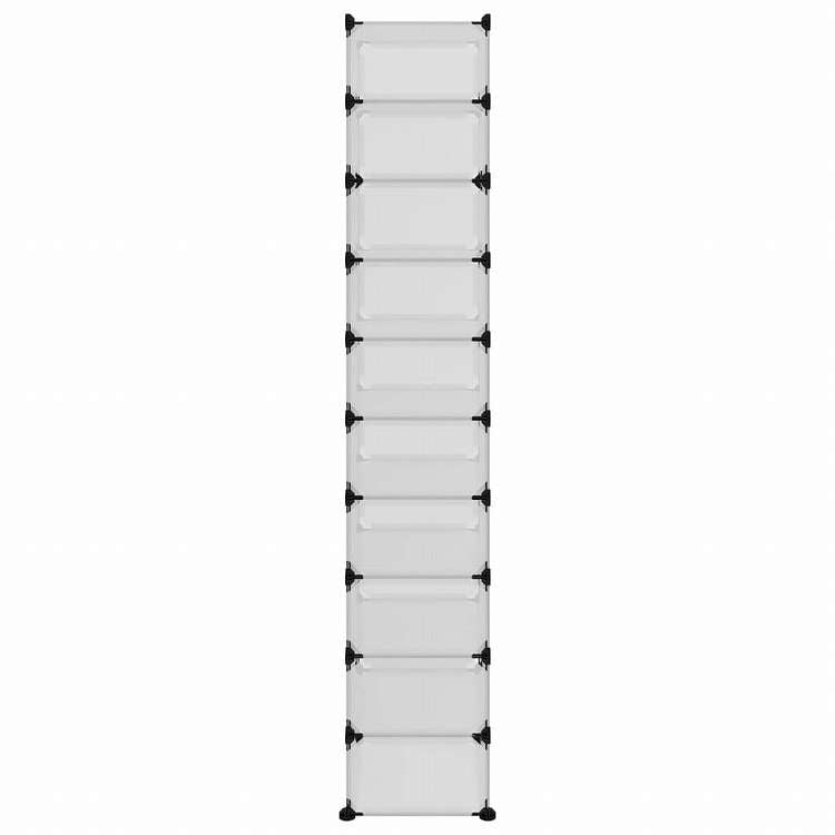 vidaXL シューズラック 透明 44x32x174cm PPホーム&ガーデン 家事用品 収納&オーガナイザー 衣類・ワードローブ収納 シューズラック・整理収納(代引不可)