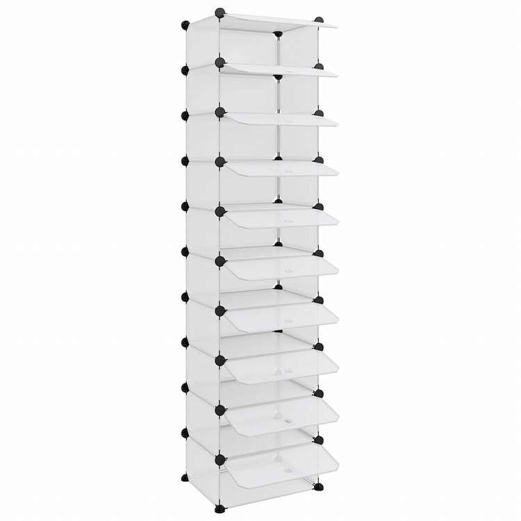 vidaXL シューズラック 透明 44x32x174cm PPホーム&ガーデン 家事用品 収納&オーガナイザー 衣類・ワードローブ収納 シューズラック・整理収納(代引不可)