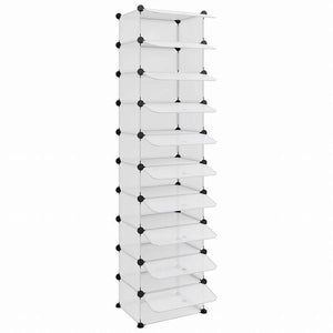 vidaXL シューズラック 透明 44x32x174cm PPホーム&ガーデン 家事用品 収納&オーガナイザー 衣類・ワードローブ収納 シューズラック・整理収納(代引不可)