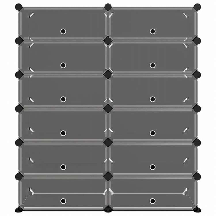 vidaXL シューズラック ブラック 94.5x36.5x106cm PPホーム&ガーデン 家事用品 収納&オーガナイザー 衣類・ワードローブ収納 シューズラック・整理収納(代引不可)