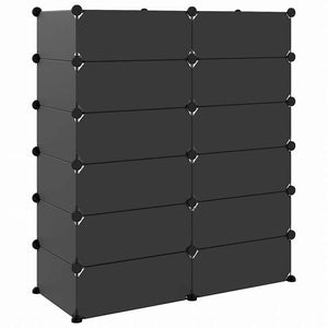 vidaXL シューズラック ブラック 94.5x36.5x106cm PPホーム&ガーデン 家事用品 収納&オーガナイザー 衣類・ワードローブ収納 シューズラック・整理収納(代引不可)