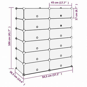 vidaXL シューズラック ブラック 94.5x36.5x106cm PPホーム&ガーデン 家事用品 収納&オーガナイザー 衣類・ワードローブ収納 シューズラック・整理収納(代引不可)