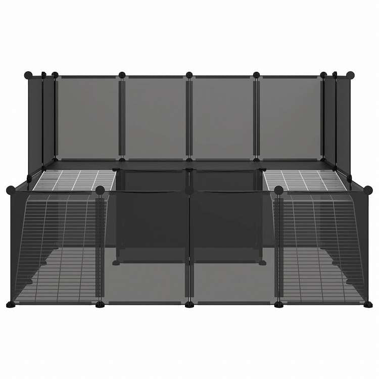 vidaXL 小動物ケージ ブラック 143x107x93cm PP&スチール動物&ペット用品 ペット用品 小動物用品 小動物 飼育・ケージ(代引不可)
