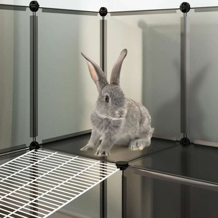 vidaXL 小動物ケージ ブラック 143x107x93cm PP&スチール動物&ペット用品 ペット用品 小動物用品 小動物 飼育・ケージ(代引不可)