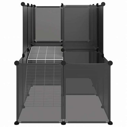 vidaXL 小動物ケージ ブラック 142x74x93cm PP&スチール動物&ペット用品 ペット用品 小動物用品 小動物 飼育・ケージ(代引不可)