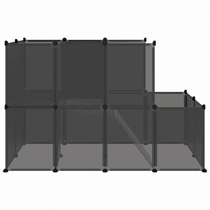 vidaXL 小動物ケージ ブラック 142x74x93cm PP&スチール動物&ペット用品 ペット用品 小動物用品 小動物 飼育・ケージ(代引不可)