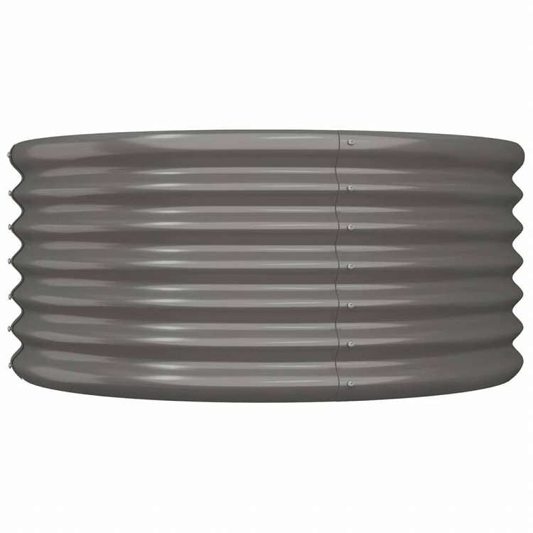 vidaXL ガーデンプランター 粉体塗装スチール 80x80x36 cm グレーホーム&ガーデン 芝&ガーデン ガーデニング 鉢植え・プランター(代引不可)