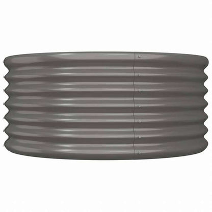 vidaXL ガーデンプランター 粉体塗装スチール 80x80x36 cm グレーホーム&ガーデン 芝&ガーデン ガーデニング 鉢植え・プランター(代引不可)