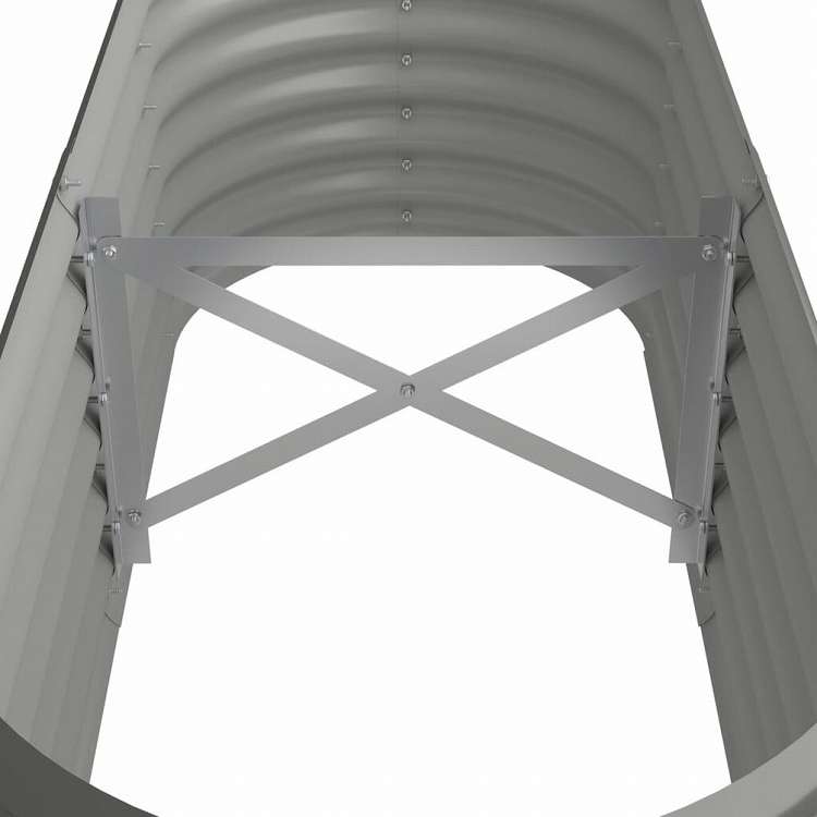 vidaXL ガーデンプランター 粉体塗装スチール 114x40x36 cm グレーホーム&ガーデン 芝&ガーデン ガーデニング 鉢植え・プランター(代引不可)