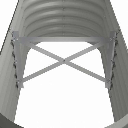 vidaXL ガーデンプランター 粉体塗装スチール 114x40x36 cm グレーホーム&ガーデン 芝&ガーデン ガーデニング 鉢植え・プランター(代引不可)