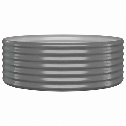 vidaXL ガーデンプランター 粉体塗装スチール 100x100x36 cm グレーホーム&ガーデン 芝&ガーデン ガーデニング 鉢植え・プランター(代引不可)