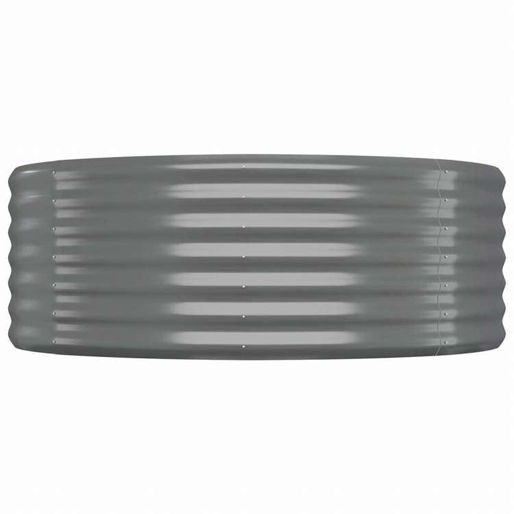 vidaXL ガーデンプランター 粉体塗装スチール 100x100x36 cm グレーホーム&ガーデン 芝&ガーデン ガーデニング 鉢植え・プランター(代引不可)