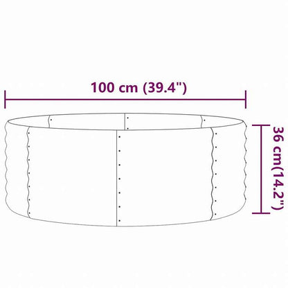 vidaXL ガーデンプランター 粉体塗装スチール 100x100x36 cm グレーホーム&ガーデン 芝&ガーデン ガーデニング 鉢植え・プランター(代引不可)