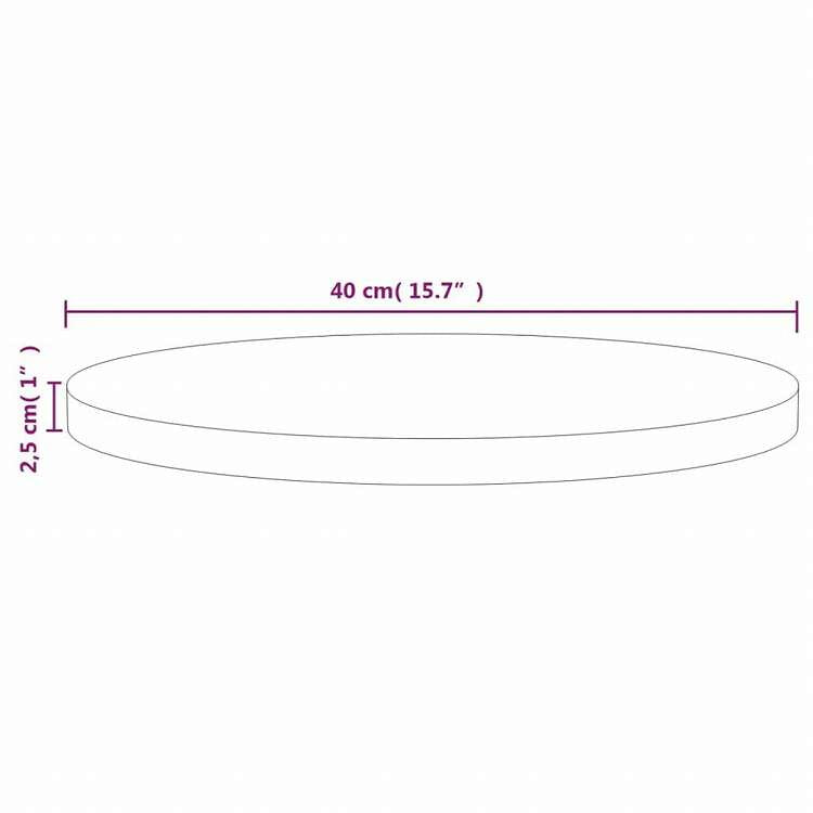 vidaXL テーブルトップ 直径40x2.5 cm パイン無垢材家具 テーブル用品 テーブルトップ(代引不可)