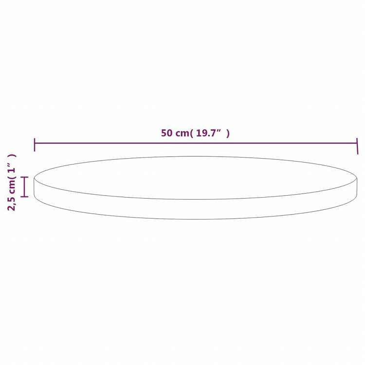 vidaXL テーブルトップ 直径50x2.5 cm パイン無垢材家具 テーブル用品 テーブルトップ(代引不可)