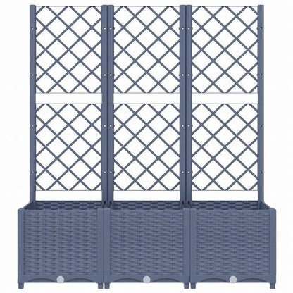 vidaXL ガーデンプランター トレリス付き ブルーグレー 120x40x136 cm PPホーム&ガーデン 芝&ガーデン ガーデニング 鉢植え・プランター(代引不可)