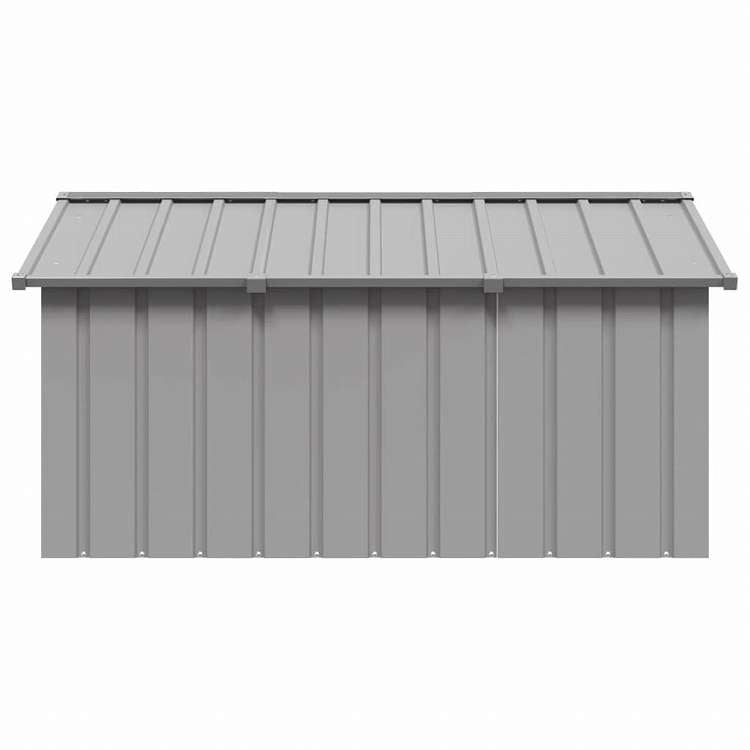 vidaXL 犬小屋 グレー 116.5x153x81.5 cm 亜鉛メッキ鋼動物&ペット用品 ペット用品 犬用品 ドッグハウス(代引不可)