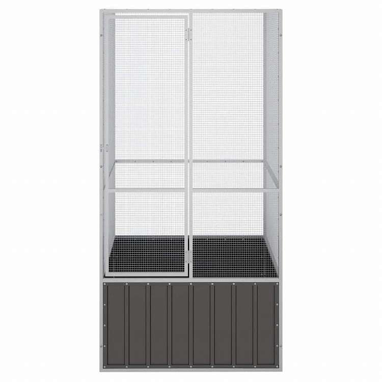 vidaXL バードケージ アントラシート 111x107x211.5 cm 亜鉛メッキ鋼動物&ペット用品 ペット用品 鳥用品 取りかご・スタンド(代引不可)