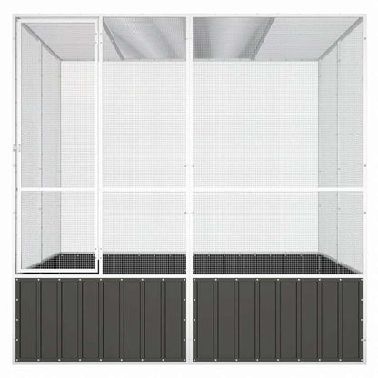 vidaXL バードケージ アントラシート 213.5x217.5x211.5 cm 亜鉛メッキ鋼動物&ペット用品 ペット用品 鳥用品 取りかご・スタンド(代引不可)