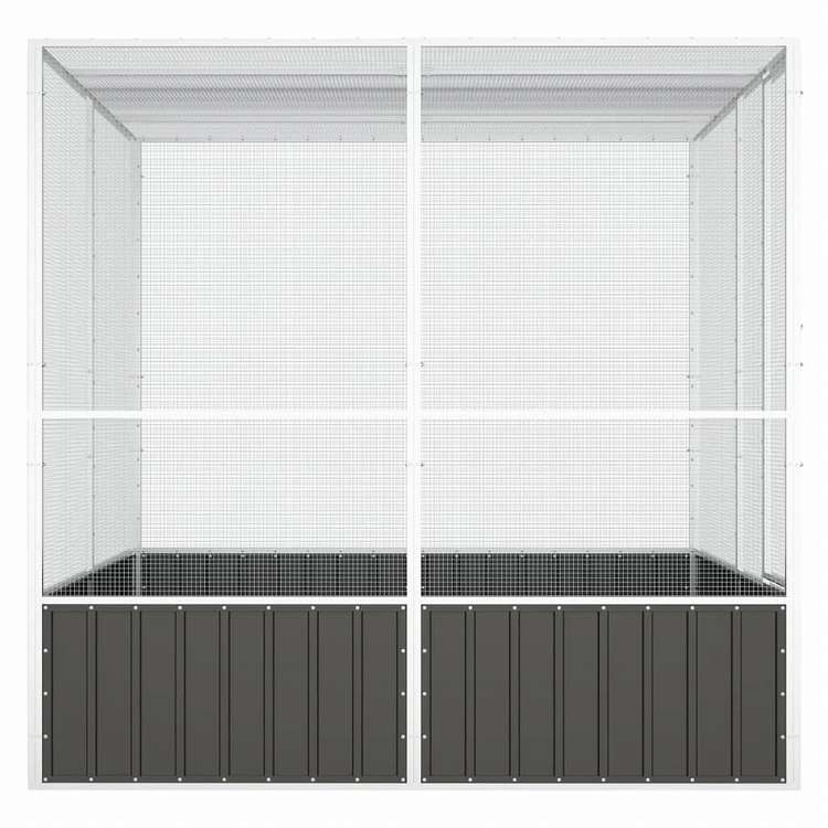 vidaXL バードケージ アントラシート 213.5x217.5x211.5 cm 亜鉛メッキ鋼動物&ペット用品 ペット用品 鳥用品 取りかご・スタンド(代引不可)