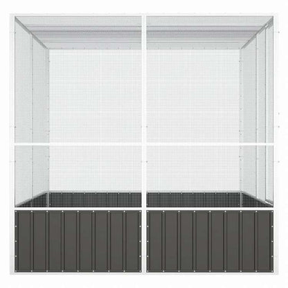 vidaXL バードケージ アントラシート 213.5x217.5x211.5 cm 亜鉛メッキ鋼動物&ペット用品 ペット用品 鳥用品 取りかご・スタンド(代引不可)