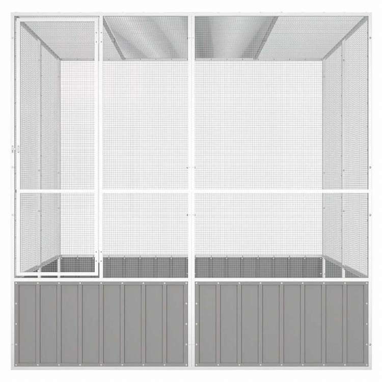 vidaXL バードケージ グレー 213.5x217.5x211.5 cm 亜鉛メッキ鋼動物&ペット用品 ペット用品 鳥用品 取りかご・スタンド(代引不可)