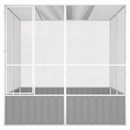 vidaXL バードケージ グレー 213.5x217.5x211.5 cm 亜鉛メッキ鋼動物&ペット用品 ペット用品 鳥用品 取りかご・スタンド(代引不可)