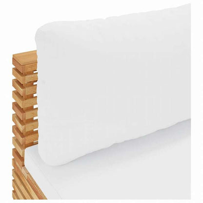 vidaXL ガーデンミドルソファ クリームクッション付 チーク無垢材家具 アウトドア家具 屋外椅子 屋外用組み合わせソファセット(代引不可)