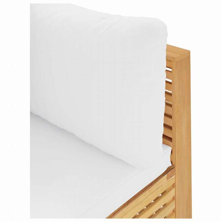 vidaXL ガーデンコーナーソファ クリームクッション付 チーク無垢材家具 アウトドア家具 屋外椅子 屋外用組み合わせソファセット(代引不可)