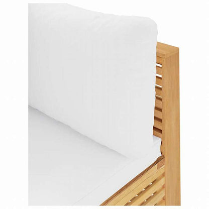 vidaXL ガーデンコーナーソファ クリームクッション付 チーク無垢材家具 アウトドア家具 屋外椅子 屋外用組み合わせソファセット(代引不可)