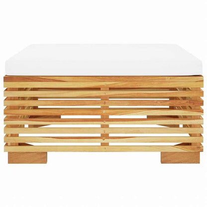 vidaXL ガーデンコーナーソファ クリームクッション付 チーク無垢材家具 アウトドア家具 屋外椅子 屋外用組み合わせソファセット(代引不可)