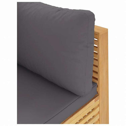 vidaXL ガーデンコーナーソファ ダークグレークッション付き チーク無垢材家具 アウトドア家具 屋外椅子 屋外用組み合わせソファセット(代引不可)