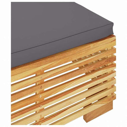 vidaXL ガーデンフットレスト ダークグレークッション付き チーク無垢材家具 アウトドア家具 屋外椅子 屋外用組み合わせソファセット(代引不可)